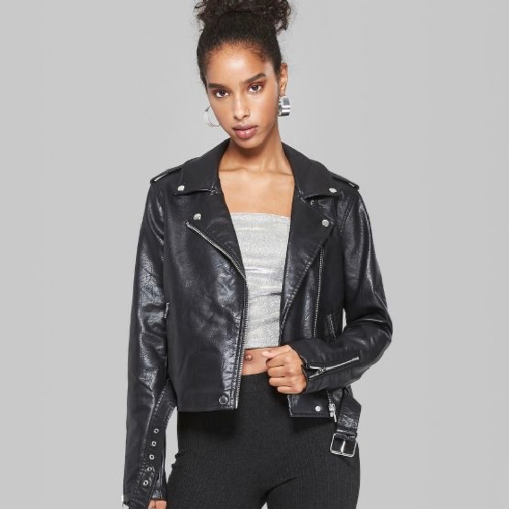 Faux Leather Moto Jacket